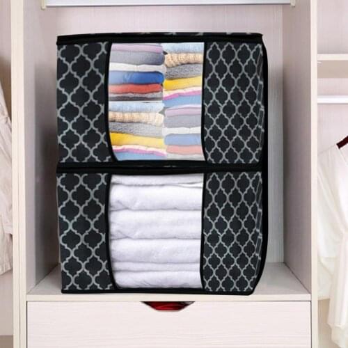 Large Capacity Comfortable Moisture-proof Clothes Quilt Zipper Storage Box for Dormitory