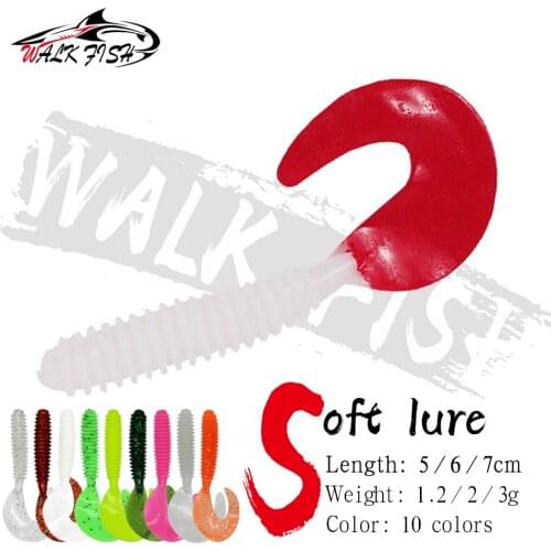 WALK FISH 10PCS Soft Bait 5cm 6cm 7cm Jig Wobblers Fishing Lure Shrimp Smell Silicone Artificial Baits Carp Bass Lures Pesca