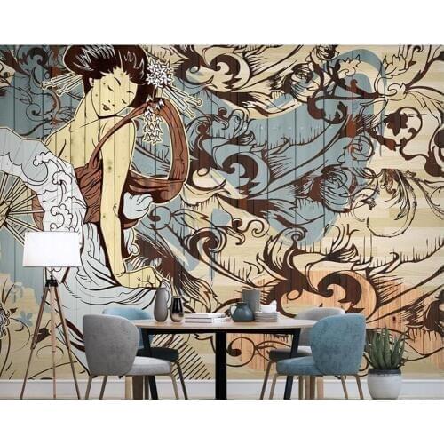 Japanese style beauty wood grain wood 3d wallpaper mural papel de parede,living room bedroom TV sofa wall kitchen restaurant bar