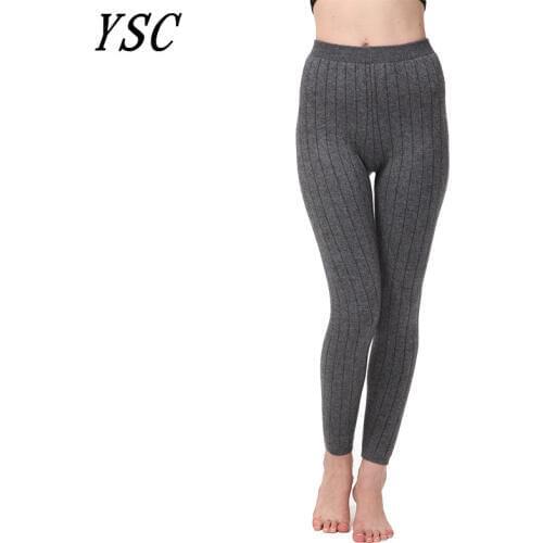 YUNSHUCLOSET Hot Sales Womens Autumn And Winter Trendy Warm Leggings Female Elastic Cashmere Casual Pants Fashion Ribbed Pants