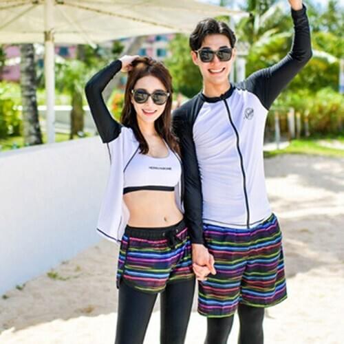 Womens Mens Swimsuit Long Sleeve 5pcs Gym Outfit Set Fitness Sportswear Yoga Kit Compression Tracksuit Rash Guards Surf Suit