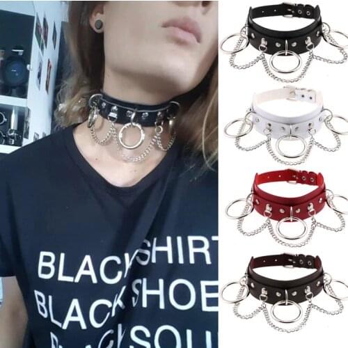 DAILOU PU Leather Choker Female Collar Women Goth Punk Chain Harajuku Necklace Sexy Vegan Chocker Festival Girls Gothic Jewelry
