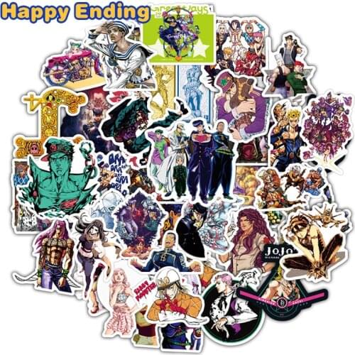 10/30/50Pcs Pvc Waterproof Jojos Bizzare Adventure Stickers For Skateboard Bicycle Laptop Computer Suitcase Guitar Car Sticker