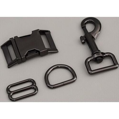 100 Sets 25mm DIY Dog Collar Straps Bags Belts Accessories Adjuster Slider for 1 Inch(25mm) Webbing High Quality Plated Metal