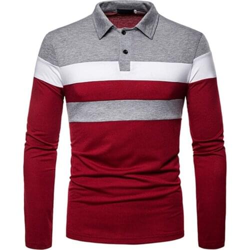 2019 New Casual Long Sleeve Business Men Shirts Male Striped Patchwork Fashion Shirt For Men Sport Tennis Shirt Male Casual Tops