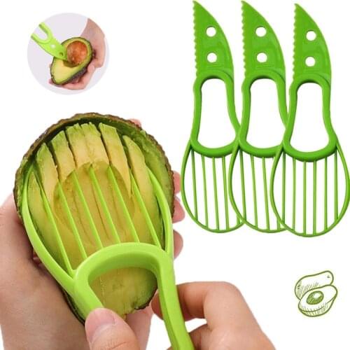 3 In 1 Avocado Shea Corer Butter Fruit Peeler Cutter Pulp Separator Plastic Knife Kitchen Tools Kitchen Gadgets
