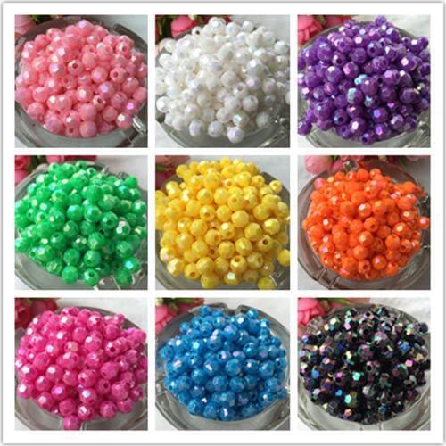 6mm 150pcs Acrylic DIY angle beads cut Faceted round beads Jewelry Jewelry Accessories