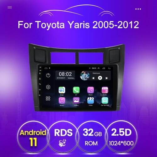9 Inch Car Radio DVD Multimedia Player For Toyota Yaris 2005 2006 2007 - 2012 Navigation Video GPS Stereo BT 2din Autoradio SWC