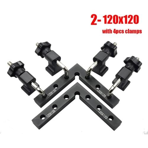 Aluminim black colorWoodworking 90 Degrees L-Shaped Auxiliary Fixture Right Angle Clamps Splicing Board Positioning Corner Ruler