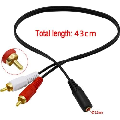 3.5mm Female Split Two 3.5mm male Headphone Audio Adapter Cable Professional Audio Line double lotus audio cable RCA audio cable