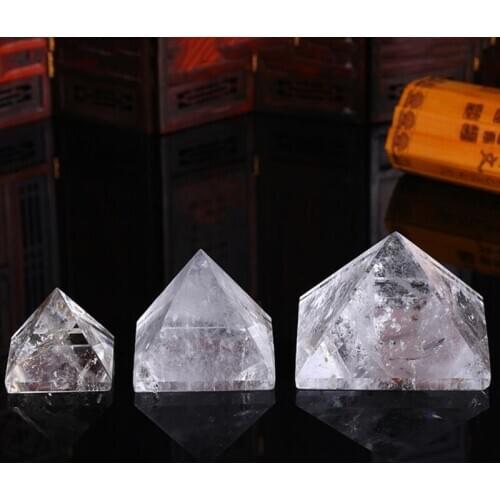 White Crystals Pyramid Natural Stones Quartz Gems Healing Reiki Feng Shui Home Decoration Gemstones