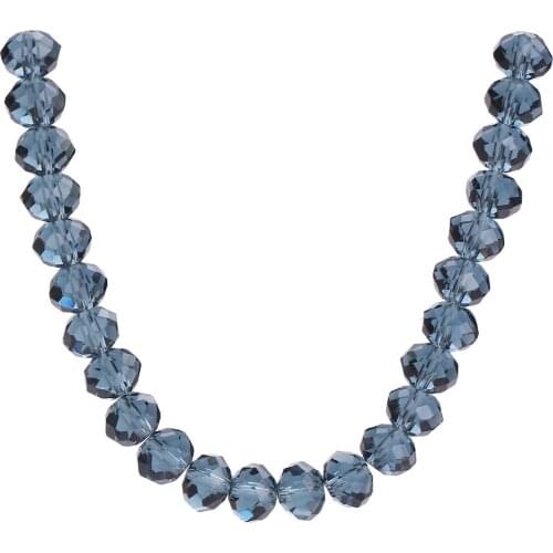 Beads Loose Bracelet Crystal Bulk Charms Faceted Ink Blue Wholesale Glass Rondelle Findings Making DIY Lots 6-16mm Findings