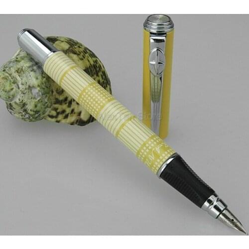 Duke Brand New Scotland Pattern Extra Fine Nib Fashion Fountain Pen Yellow Color Gift Fountain Pens