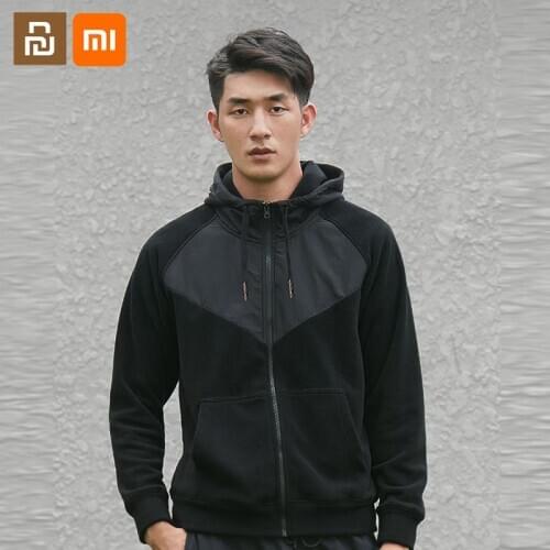 Youpin mijia double-sided polar fleece stitching hooded sweater mens autumn and winter casual clothes zipper jacket