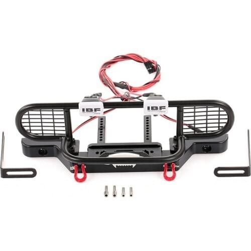 FBIL-for TRX4 Metal Front Camel Trophy Bumper with Light for 1/10 RC Crawler Car Traxxas TRX4 TRX-4 Defender