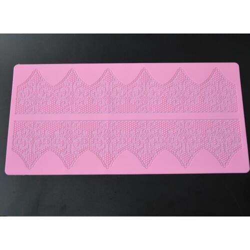 Food Grade Big Size Lace Shape Silicone Cake Border Mold Chocolate Cupcake Candy Baking Mold