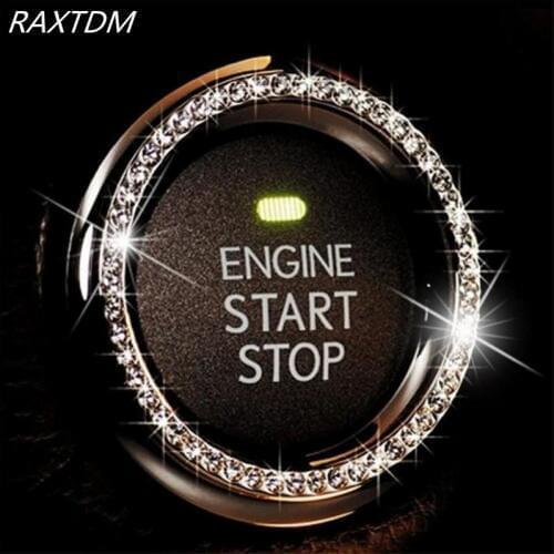 Crystal Car Engine Start Stop Ignition Key Ring For Toyota Prius RAV4 4Runner Avalon Camry Corolla FJ Cruiser Highlander