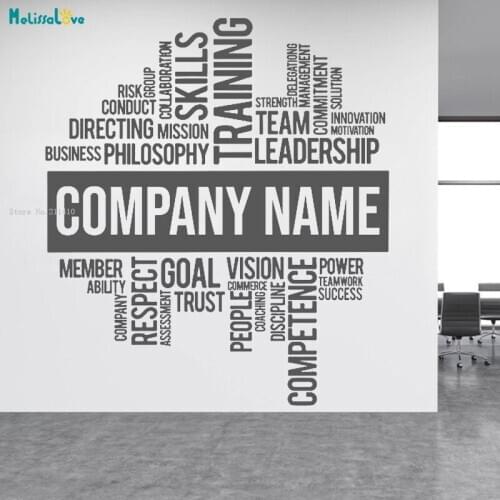Customzable Company Name Word Wall Sticker Teamwork Inspirational Art Decals Quote Office Studio Vinyl Removable Murals YT3452