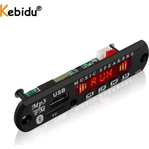 Kebidu Bluetooth Car Kit MP3 Player Decoder Board 5.0 Music Receiver FM Radio TF USB 3.5 Mm AUX Audio For Iphone 8 XS Samgung S9