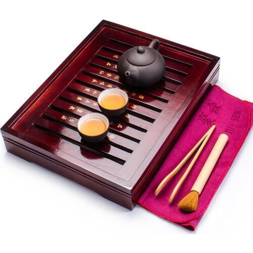 Ceramic Tea Set Kung Fu tea cup with Infuser Solid Wood Tea Tray Teapot Drinkware Chinese Gaiwan A031-1