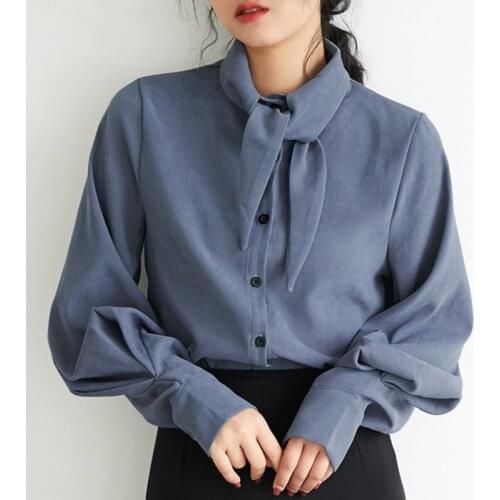 Fashion Woman Blouses 2021 Long Sleeve Chiffon Blouse Women Turn Down Collar Office Ladies Tops Womens Tops And Blouses C335