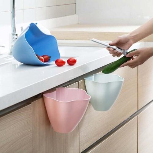 Kitchen Sundries Storage Box Trash Bin Closet Door Hanging Trash Can Office Home Garbage Organizer Debris Container Storage Box