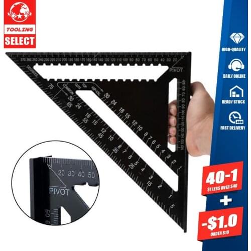 FGHGF Angle Ruler 12 Inch Triangle Ruler Straight Angle Ruler Measuring Tools Tool Quick Read Square Layout Tool Woodworking