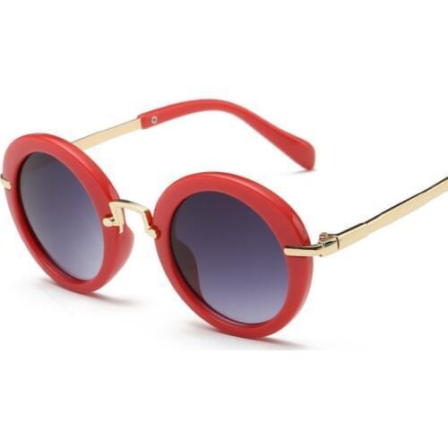R15 Fashion Round Cute Brand Designer Child Sunglasses Anti-uv Baby Vintage Glasses Girl Cool Eyewear Boys Kids A