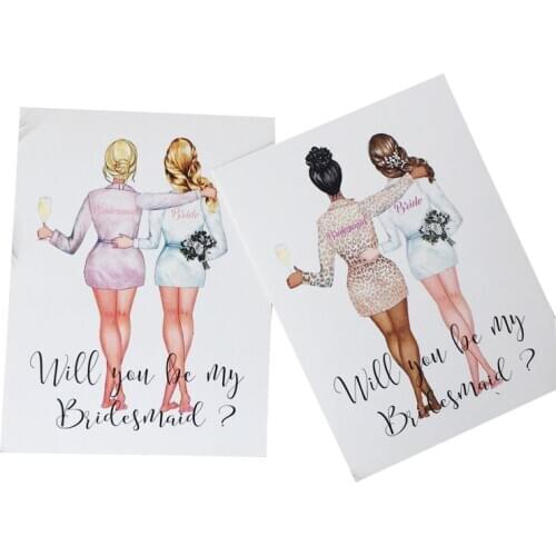 Custom New Year Anniversary Wedding Bride to be party Will you be my Bridesmaid Maid of honor inviation card for guests