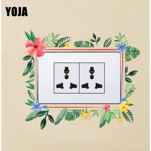 YOJA Sticker Colorful Flowers Around Switch European PVC Room Decorative Fashion Style Wall Decal 15SS0032