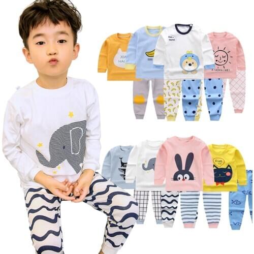 Autumn Childrens Pajamas Cartoon Pajamas For Girls Boys Long Sleeve 2pcs Pyjamas Sets Toddler Baby Girl Clothes Kids Sleepwear