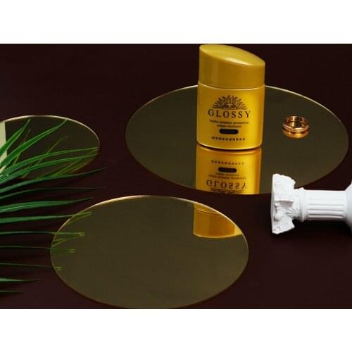 Golden Acrylic Mirror Photography Inverted Image Reflective Board Fotografia Background Shoot Photo Props for Jewelry, Makeup