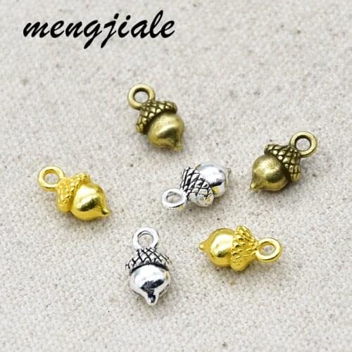 40pcs Hot Sell Three Color Acorn Charms Alloy Metal Fruit Charms For Jewelry Making DIY Handmade Craft 13*8mm