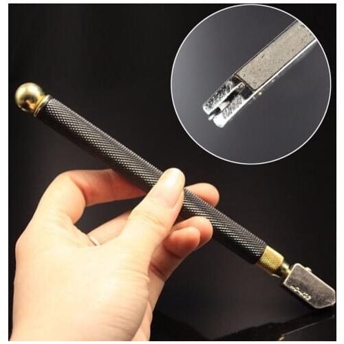 Professional Oil Feed Glass Cutter Diamond Antislip Metal Handle Cutting Tools