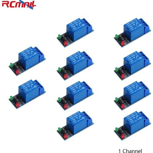 RCmall 10PCS 1 Channel Relay Module 5V Low Level Trigger Interface Board Shield DC AC 220V PIC AVR DSP ARM MCU for Arduino