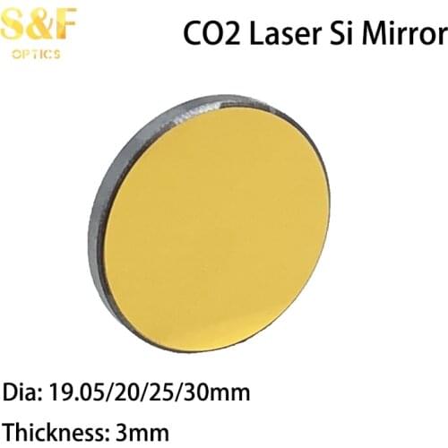 Superfine pack of one CO2 Si laser mirror dia 19 20 25 30mm thickness 3mm for laser engraving cutting machine parts