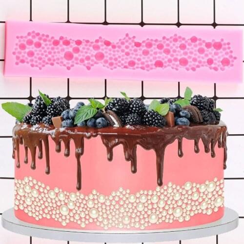 Pearl Lace Border Silicone Mold Fondant Cake Decorating Tools Candy Resin Clay Molds Chocolate Gumpaste Moulds Dessert Baking