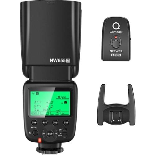 Neewer NW655 Camera Flash, 2.4G HSS GN58 Wireless Flash with Trigger For Nikon D700 D7500 D7000 D7100 D90 D600 D610 D4 Z7 D7200
