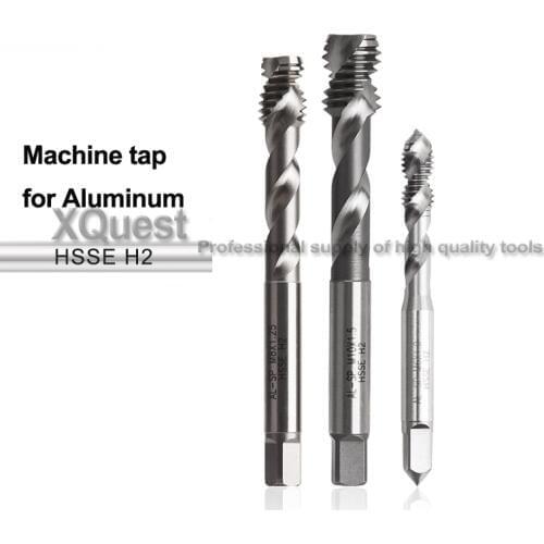 XQuest HSSE Spiral Fluted taps M3 M4 M5 M6 Machine Right Hand screw Cutting tap M8 M10 M12 for Aluminum die-cast aluminum