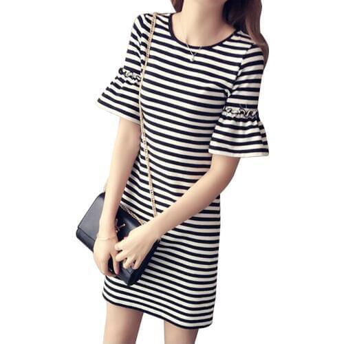 High Class Sexy Office Lady Temperament Flare Sleeve Round Neck Dress Women 2019 Bodycon Dress Vestidos Summer Dress Plus Size