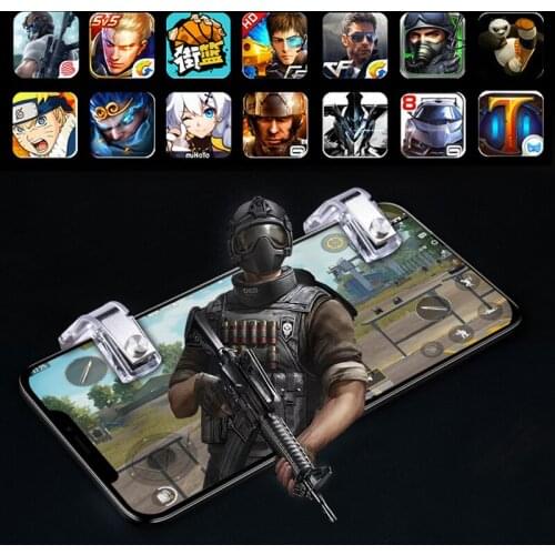 1 Pair Cell Phone Gamepad Trigger Fire Button Aim Key L1R1 Shooter Controller Adjustable Telescopic Gaming Assist Accessories