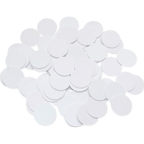 10pcs 25mm Waterproof Coin Shape Cards Rewritable Blank White NFC 215 Cards For Outdoor Smart Advertising Applications