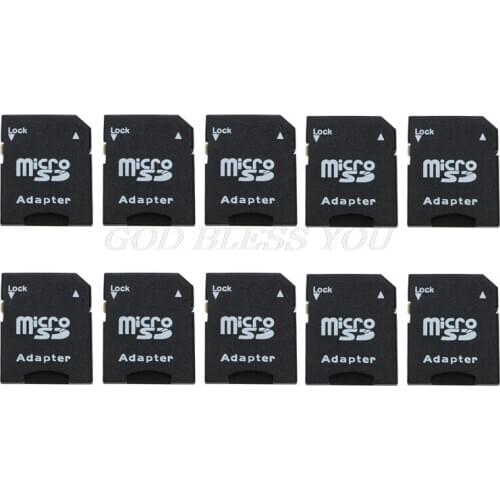 10Pcs Micro SD TransFlash TF To SD SDHC Memory Card Adapter Converter Black Drop Shipping
