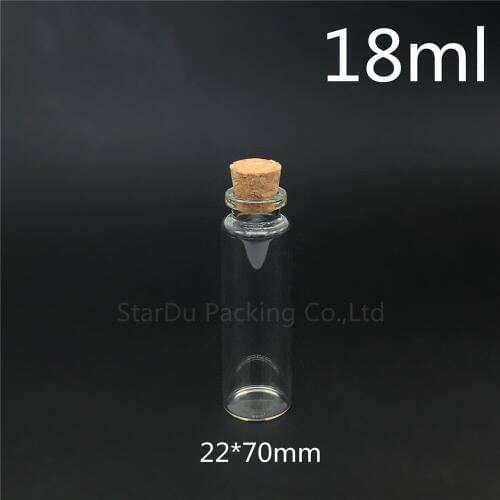 1200pcs 18ml Small Cute Mini Cork Stopper Glass Bottles Vials Jars Containers 18cc Small Wishing Bottle with Cork