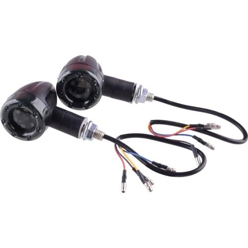 2Pcs 8mm 13LED Universal LED Bullet Brake Running Turn Signal Tail Light Fit For Motorcycle with DC 12V