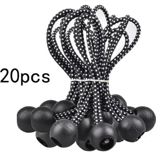 20pcs Ball Head Bungee Cord Tarp Canopy Tie Down Strap Outdoor Sports Camping Hiking Tent Strapping Tape Tent Accessories