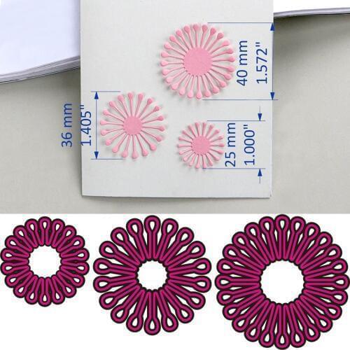 3Pcs Flowers Metal Cutting Dies Stencils For DIY Scrapbooking Decorative Embossing Handcraft Die Cutting Template
