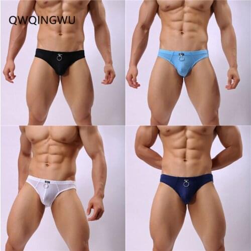 4PCS Sexy Men Briefs Hoop Hollow Gay Mens Underwear Jockstrap Low Waist Breathable Hole Mens Briefs Sexy Underwear High Quality