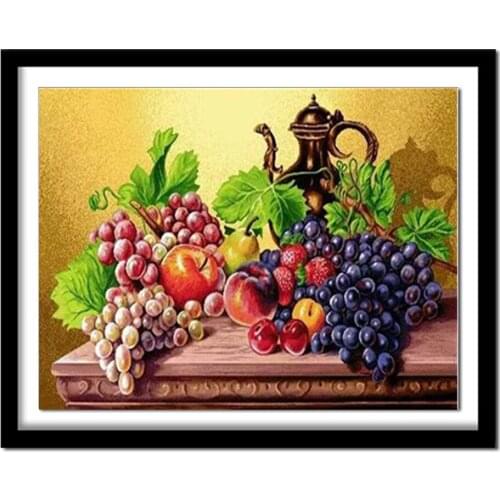 Diamant painting Fruit Diamond Embroidery Kitchen Wall Decor Rubiks Cube Square Diamond Painting Crystal Picture
