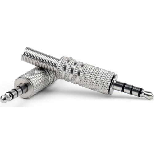 Artudatech 50 Pcs Metal Stereo 4 Pole Male 3.5mm Jack Plug Audio Connector Headphone Accessories Parts